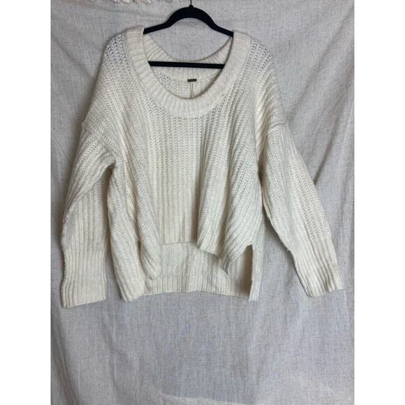 Free People Blue Bell V Neck Sweater Ivory Size XS - Picture 4 of 13